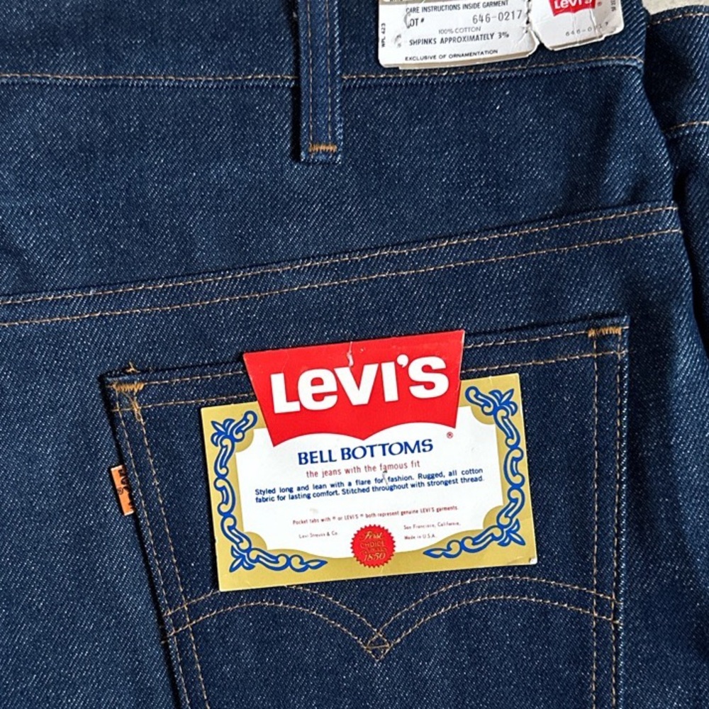 Levi’s Original Bell Bottoms early 70s.  Heavy Thick Hard Stiff denim 38 W 30 L